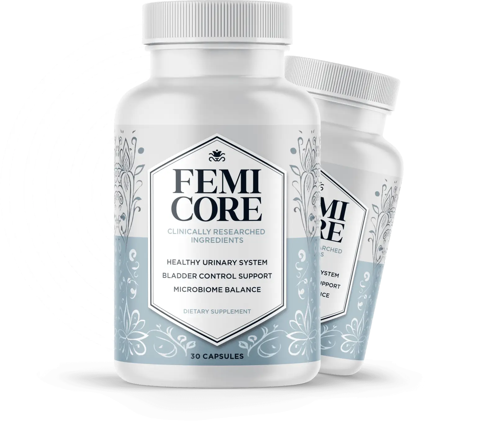 FemiCore women's urinary wellness supplement bottle